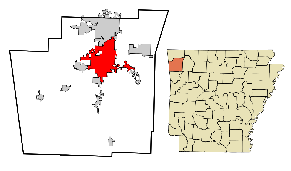 Locator map of Fayetteville