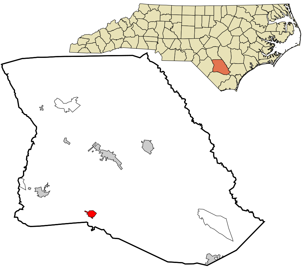 Locator map of Clarkton