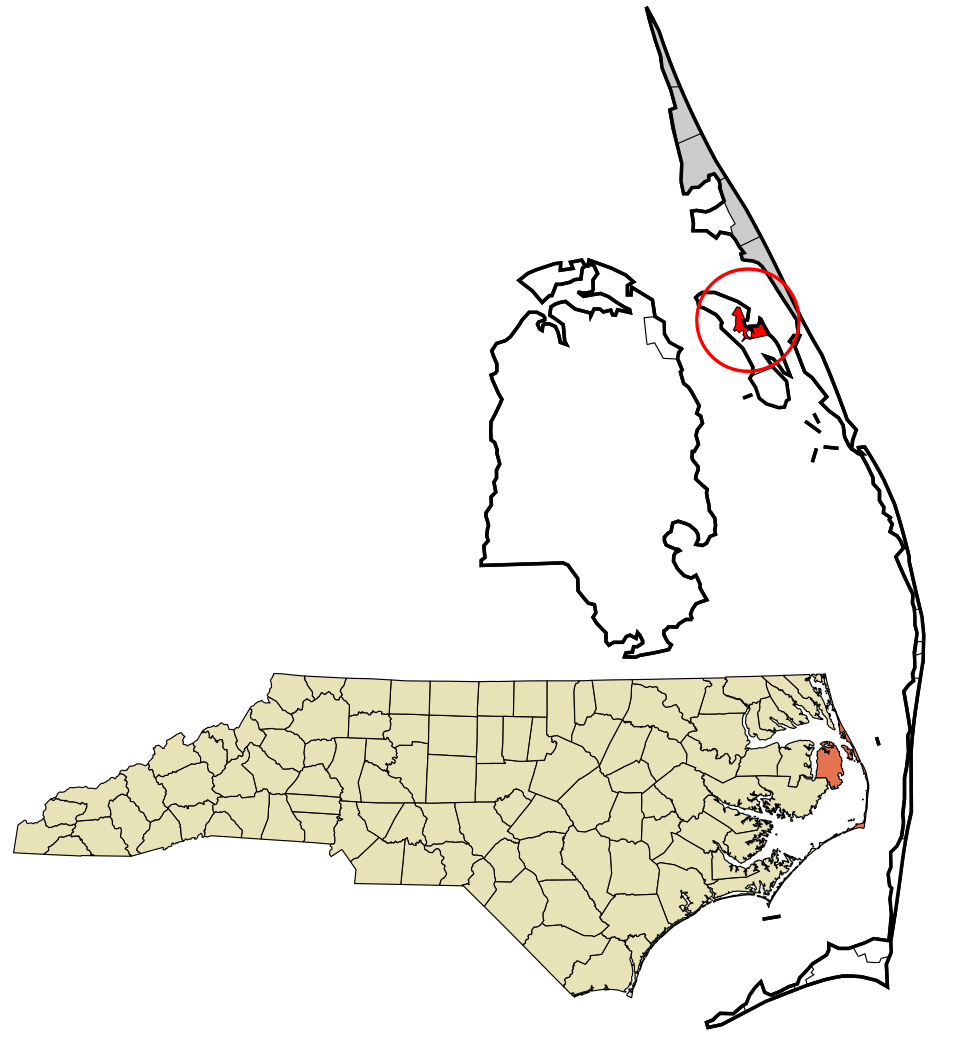 Locator map of Manteo