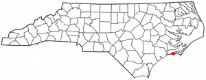 Locator map of Pine Knoll Shores