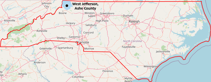 Locator map of West Jefferson