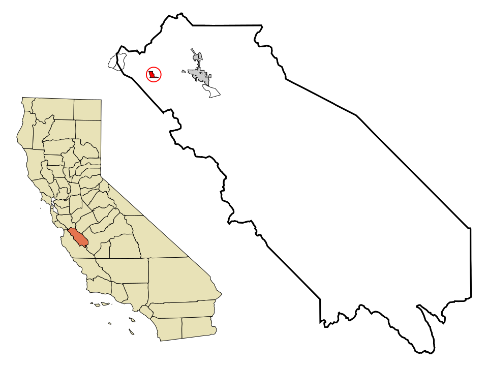 Locator map of San Juan Bautista
