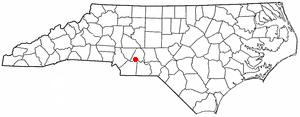 Locator map of Oakboro