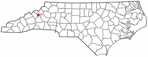 Locator map of Spruce Pine