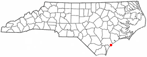 Locator map of Topsail Beach