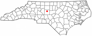 Locator map of Randleman