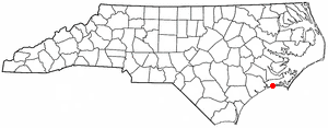 Locator map of Emerald Isle