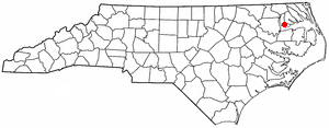 Locator map of Edenton