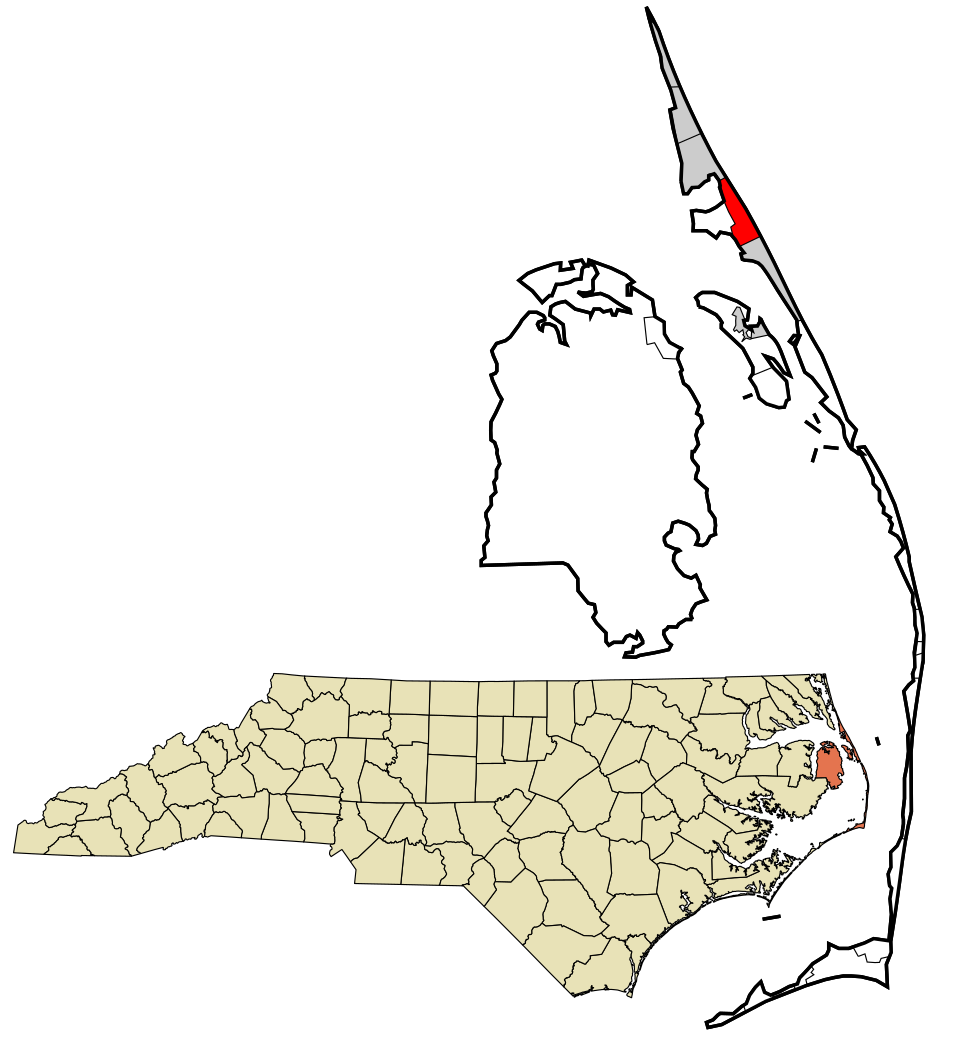 Locator map of Kill Devil Hills