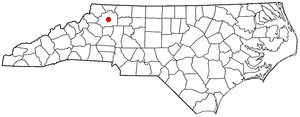 Locator map of North Wilkesboro