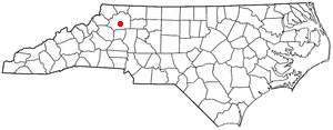 Locator map of Wilkesboro