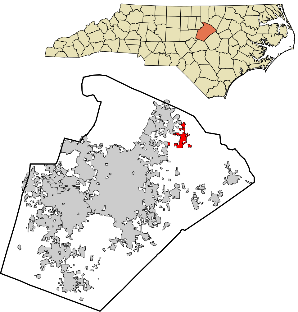 Locator map of Rolesville