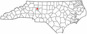 Locator map of Mocksville