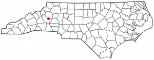 Locator map of Valdese