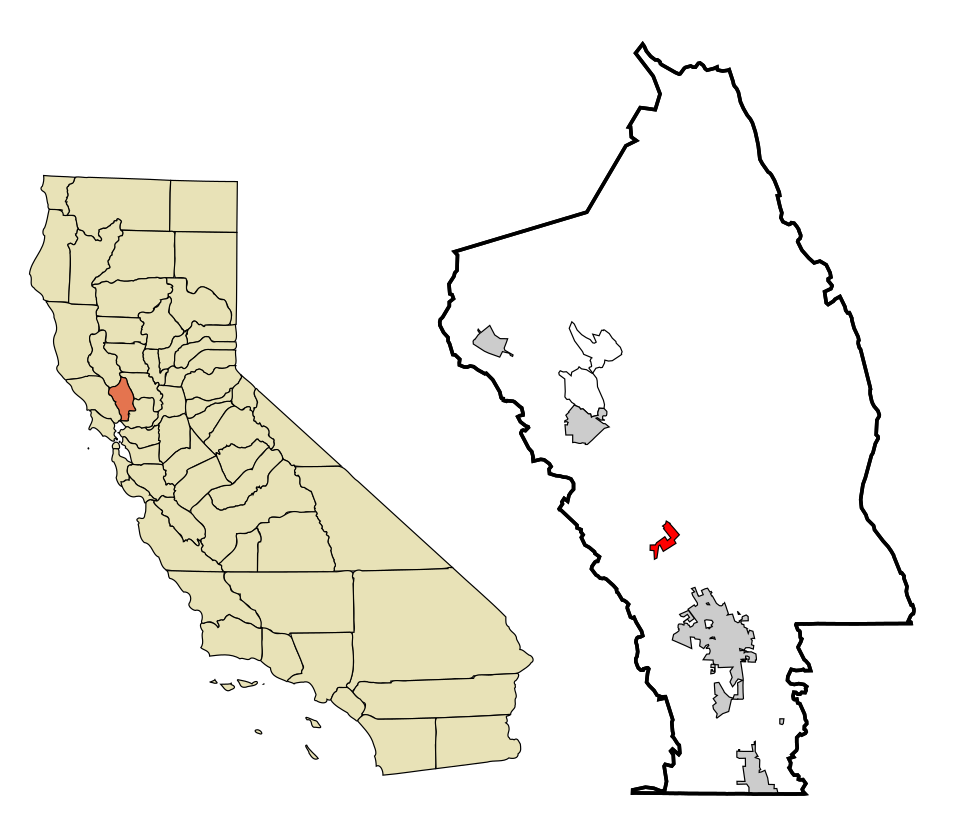 Locator map of Yountville