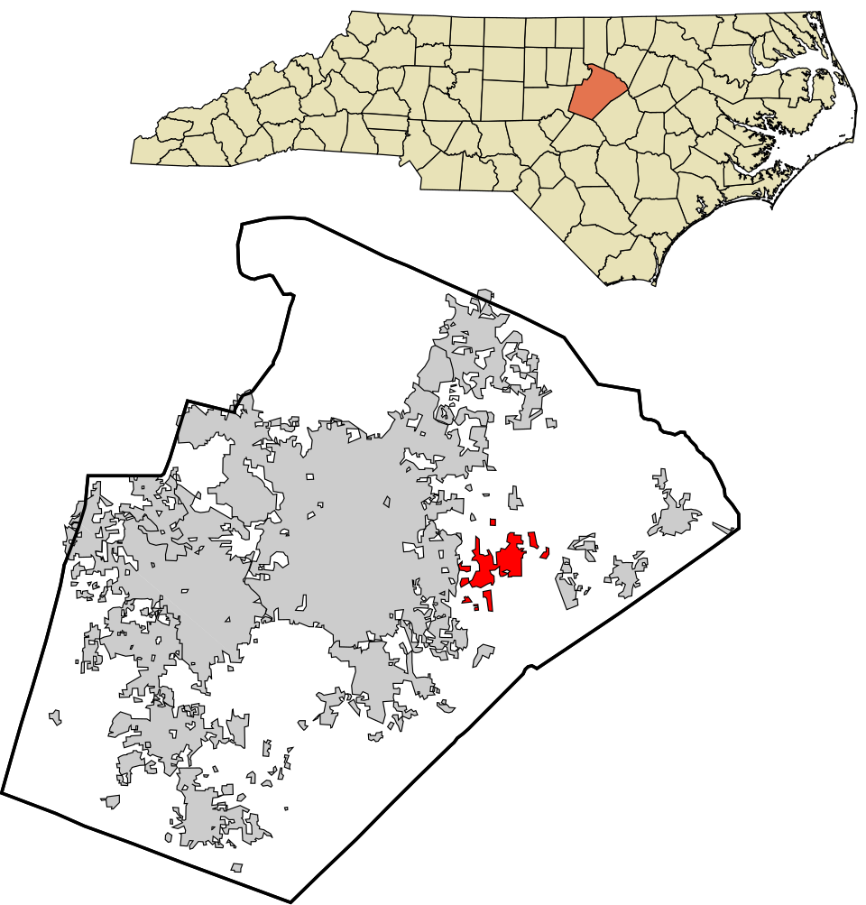 Locator map of Knightdale
