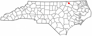 Locator map of Roanoke Rapids