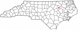 Locator map of Tarboro