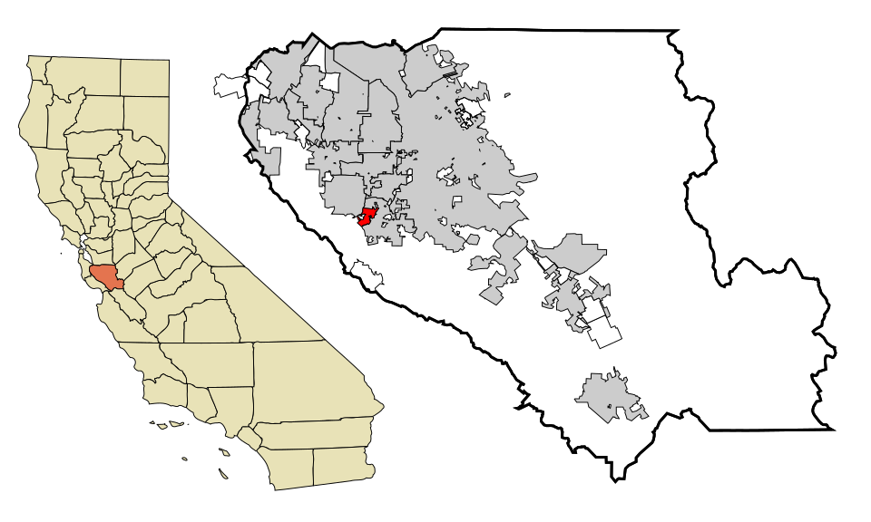 Locator map of Monte Sereno
