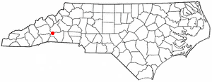 Locator map of Lake Lure