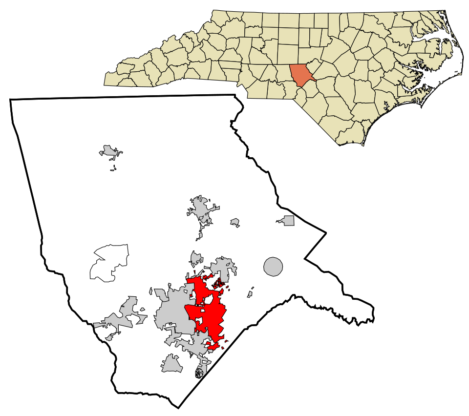 Locator map of Southern Pines