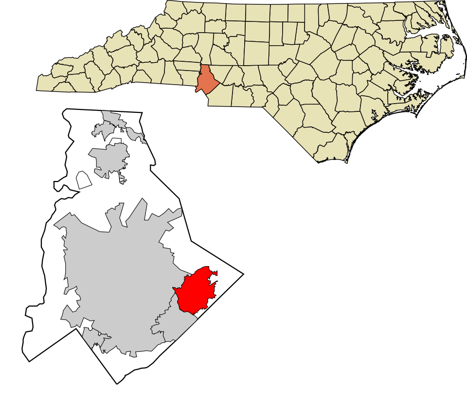 Locator map of Mint Hill
