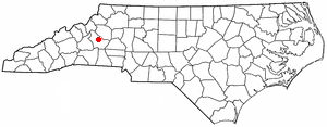 Locator map of Morganton