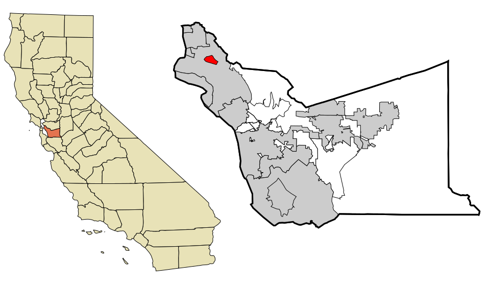 Locator map of Piedmont
