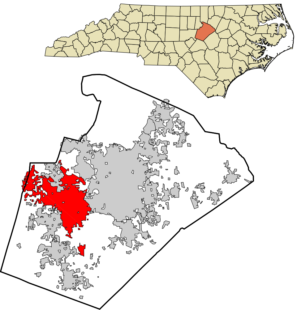 Locator map of Cary