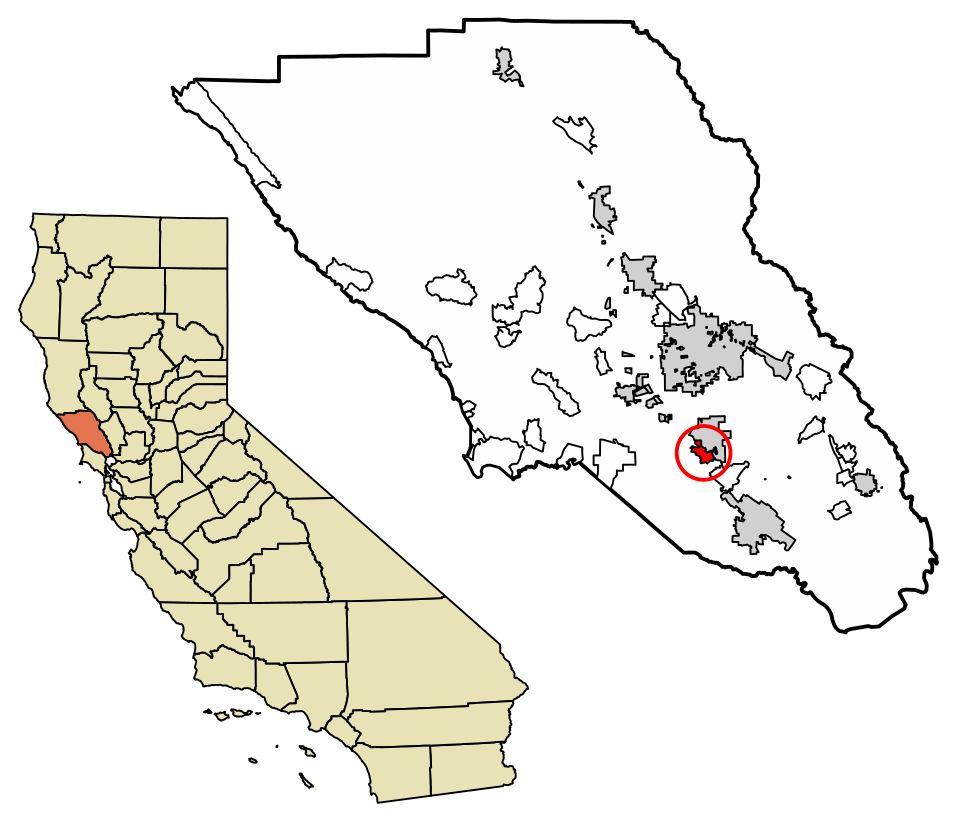 Locator map of Cotati