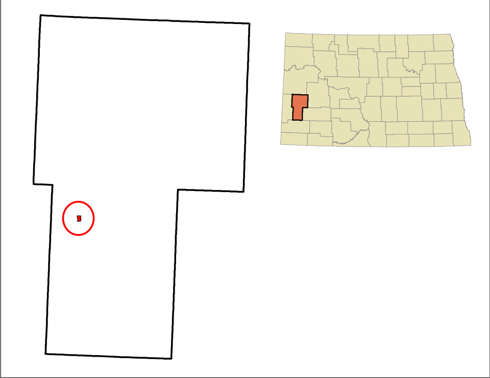 Locator map of Medora