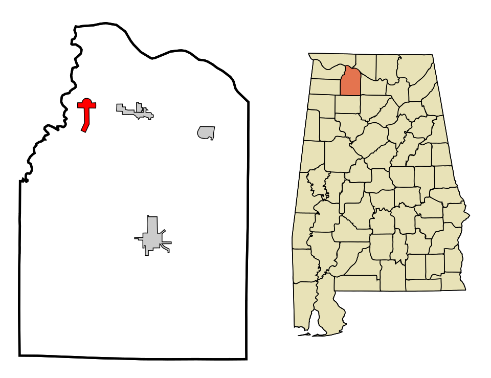 Locator map of Town Creek