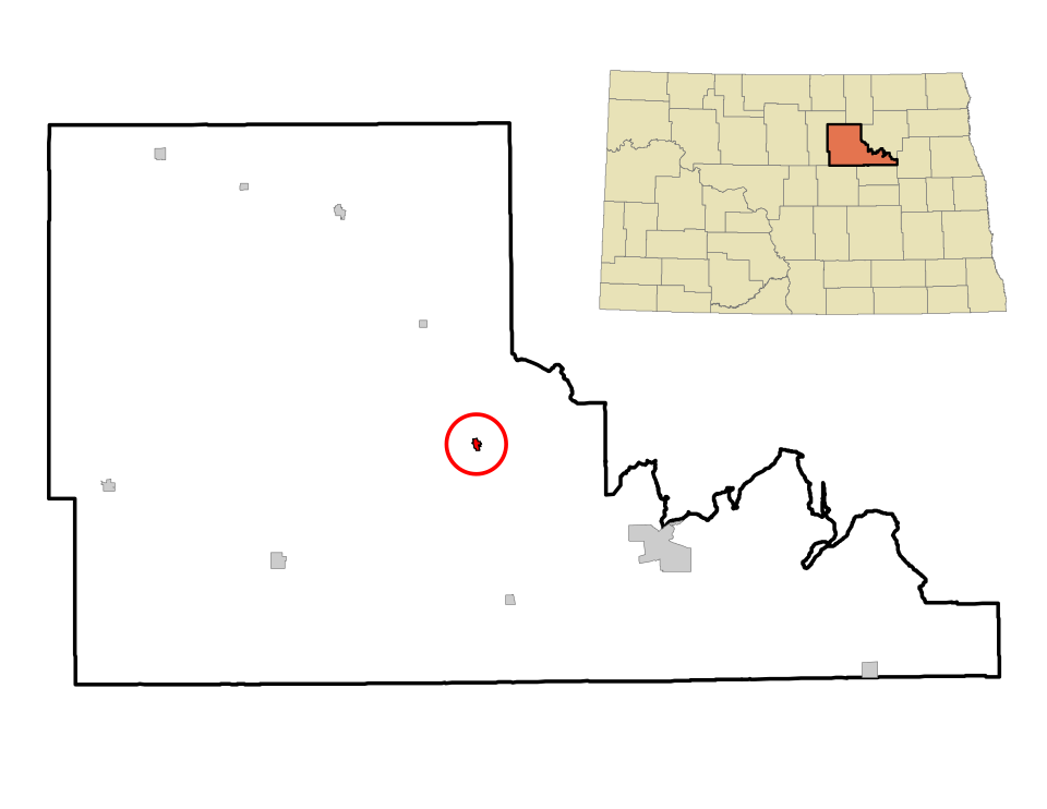 Locator map of Minnewaukan