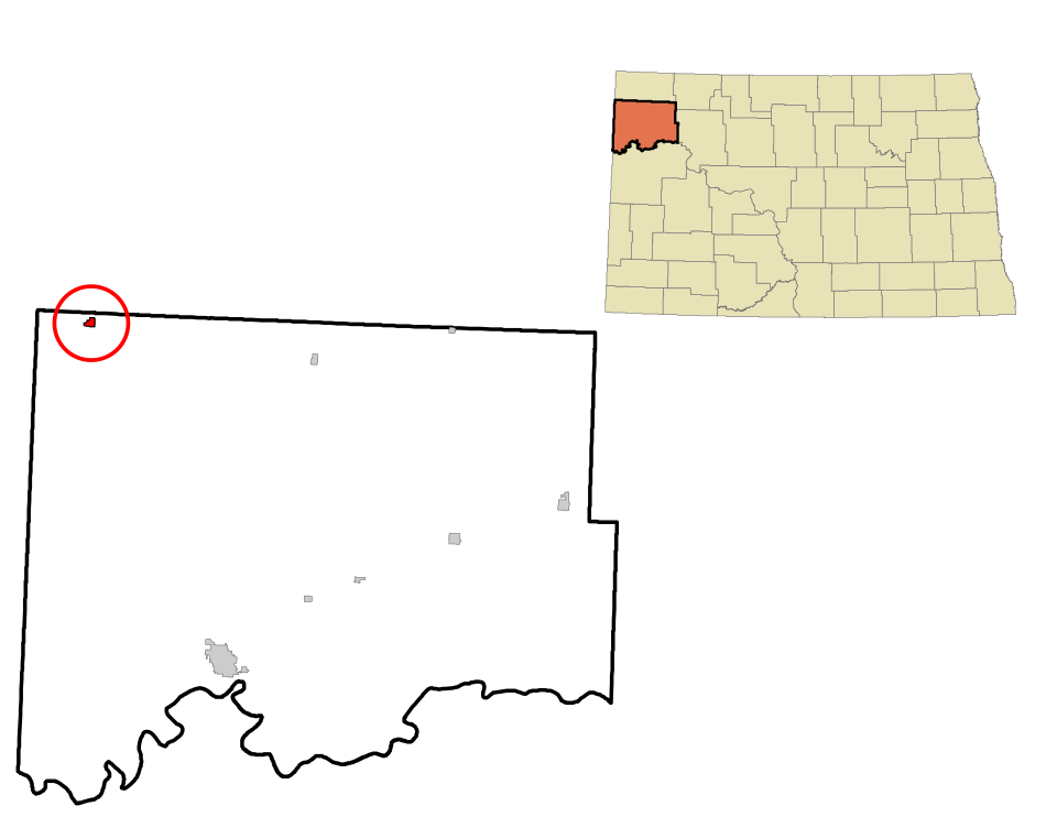 Locator map of Grenora
