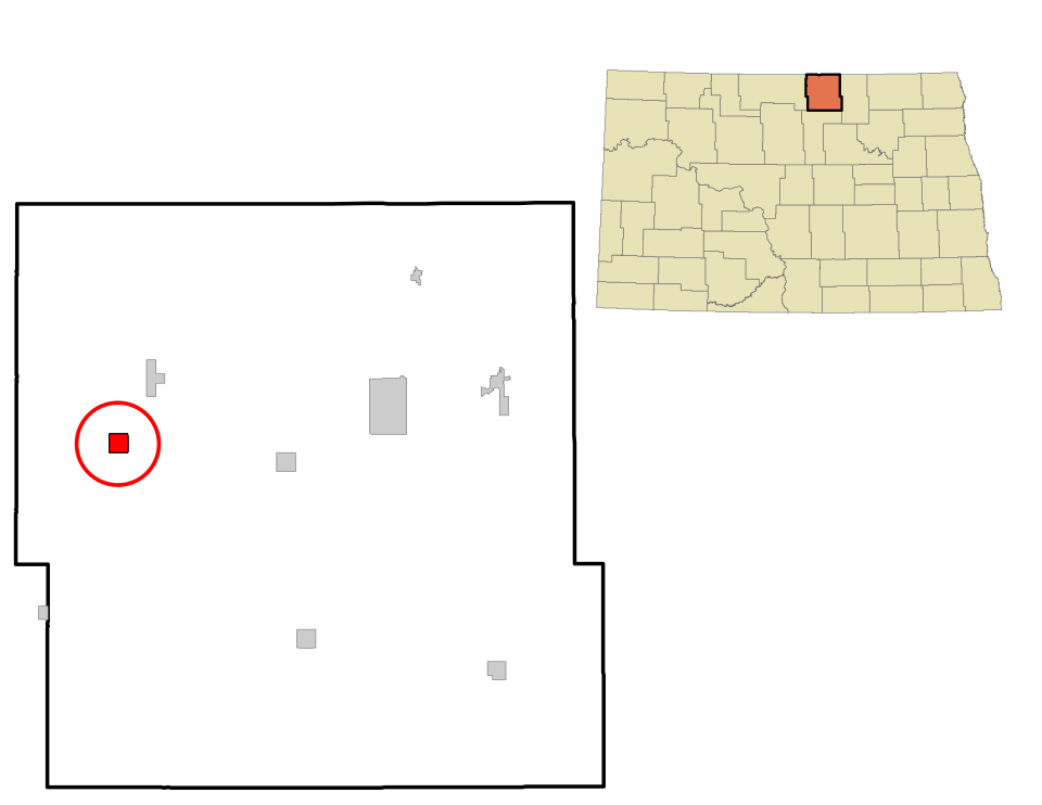 Locator map of Dunseith