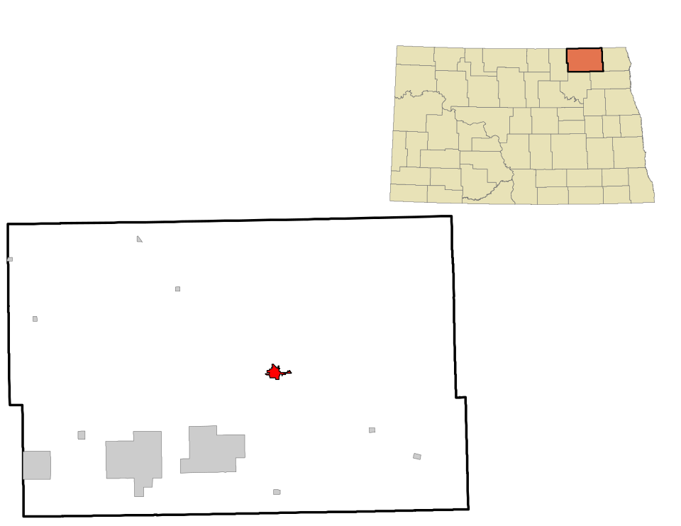 Locator map of Langdon