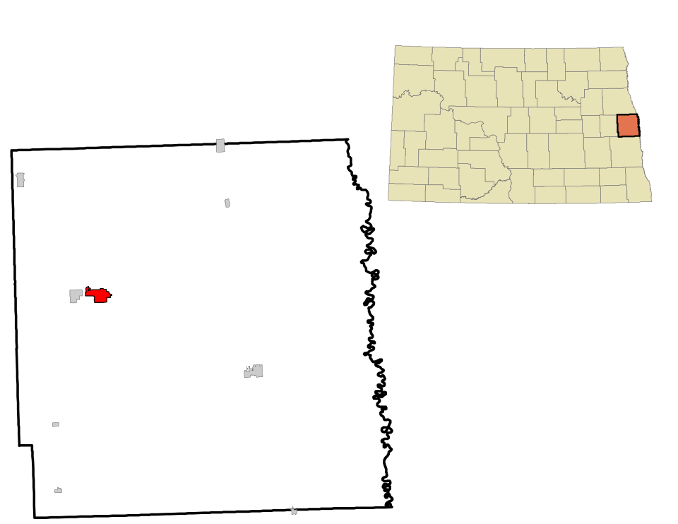 Locator map of Mayville