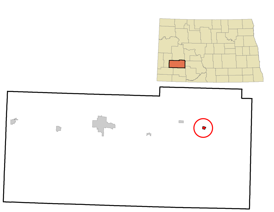 Locator map of Richardton