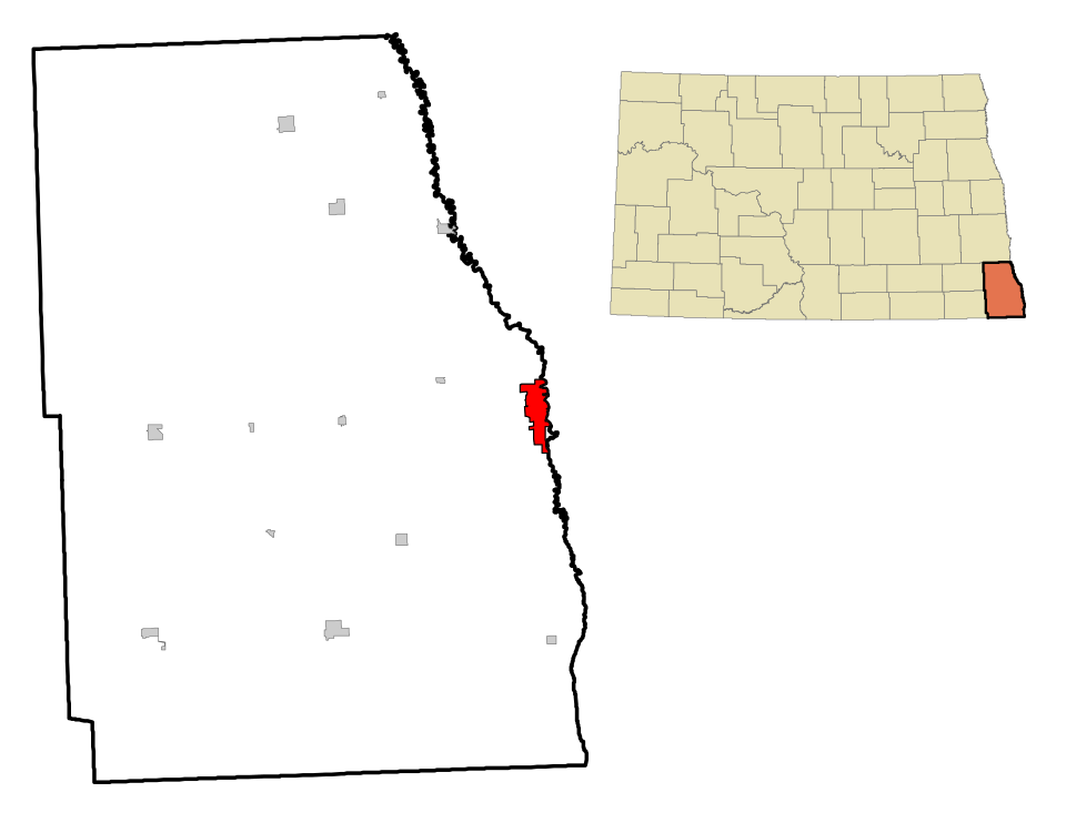Locator map of Wahpeton