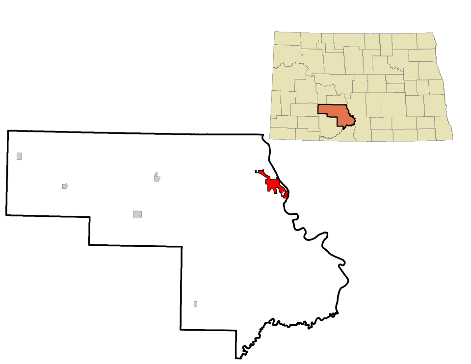 Locator map of Mandan