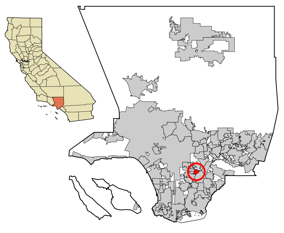 Locator map of Bell Gardens