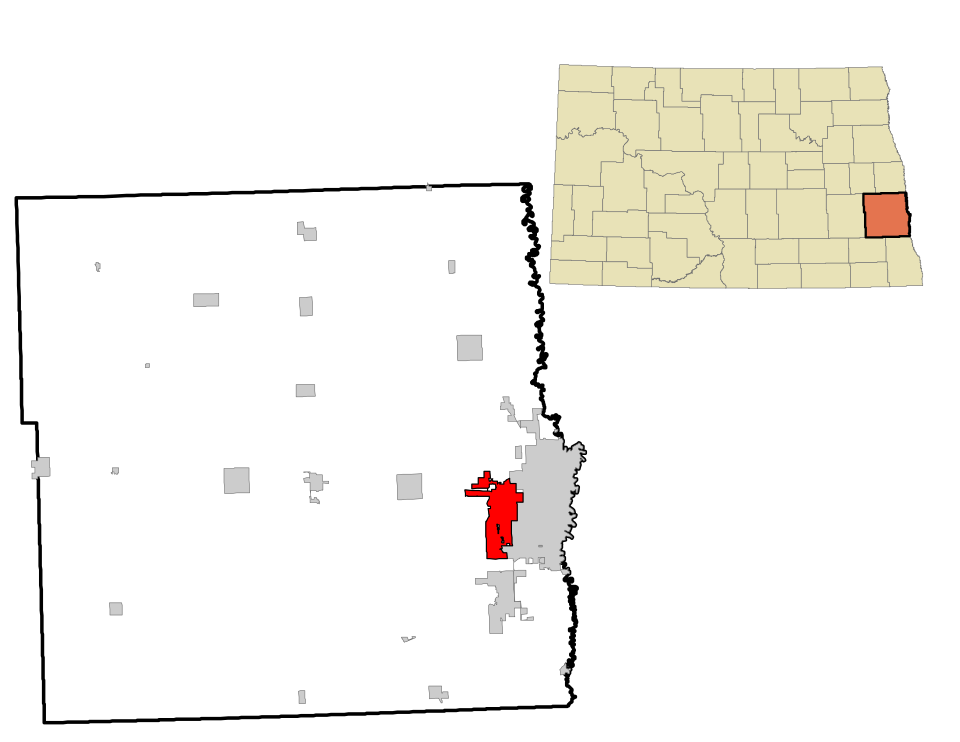Locator map of West Fargo