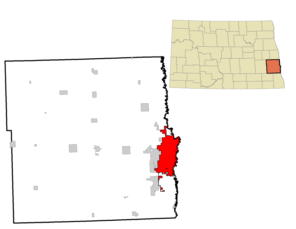 Locator map of Fargo