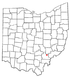 Locator map of Amesville