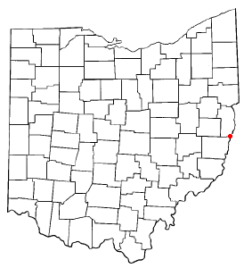 Locator map of Tiltonsville