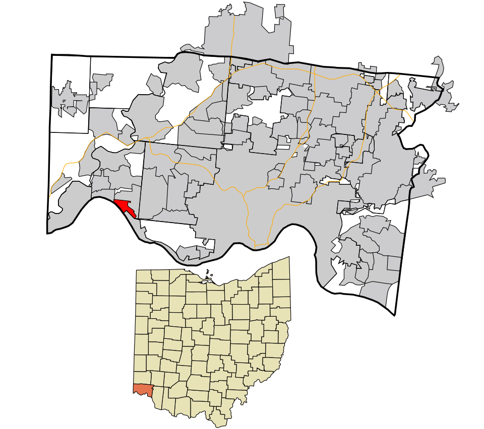 Locator map of Addyston