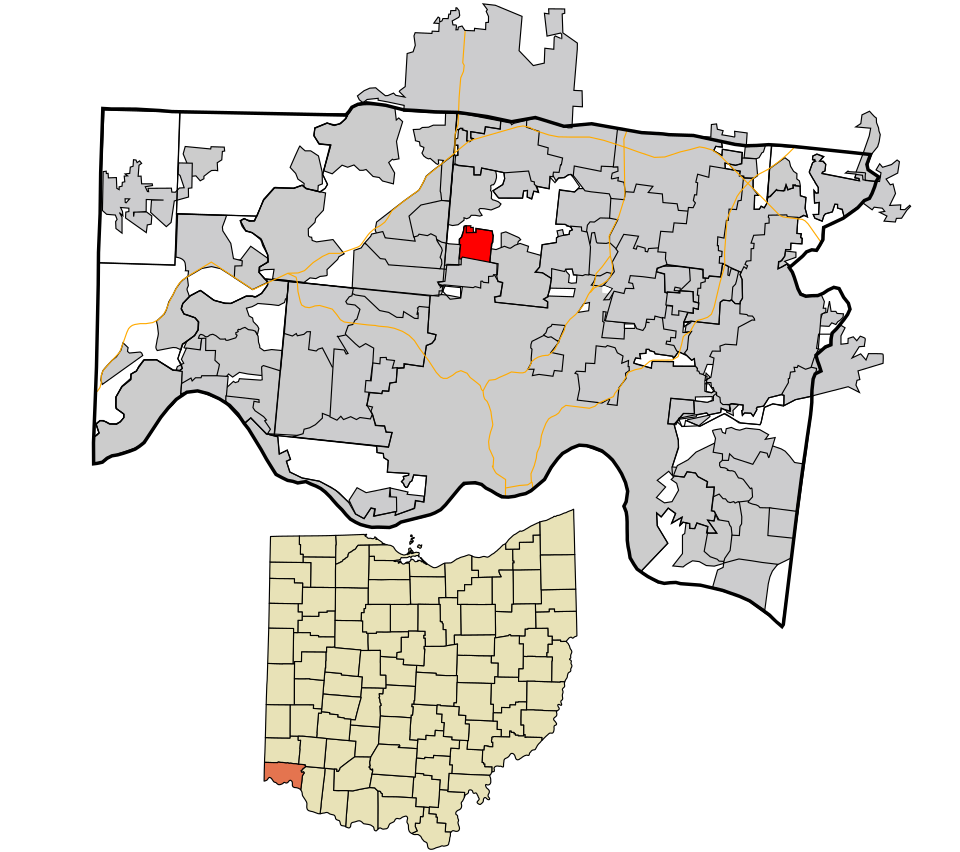 Locator map of Mount Healthy