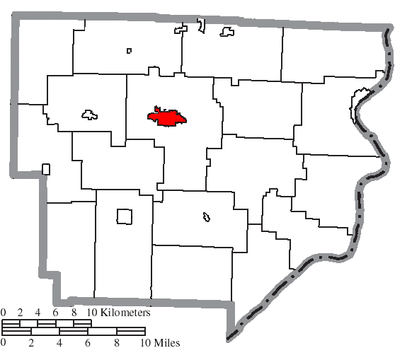 Locator map of Woodsfield