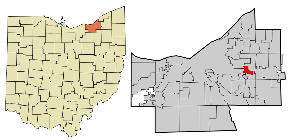 Locator map of Highland Hills