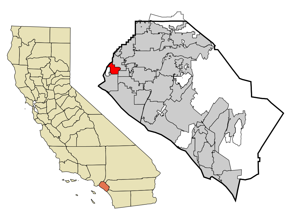 Locator map of Los Alamitos